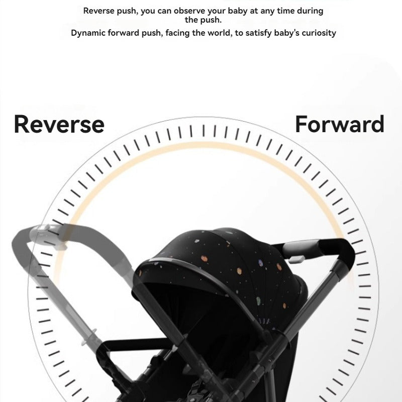 Baby360 FLOW Lightweight Baby Stroller – Foldable, Reversible Seat, Sun Canopy (Newborn to Toddler)