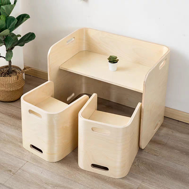 Baby360 STUDIO Kids Birch Wood Activity Table & 2 Chair Set – Adjustable Heights, Ergonomic Design, Multifunctional