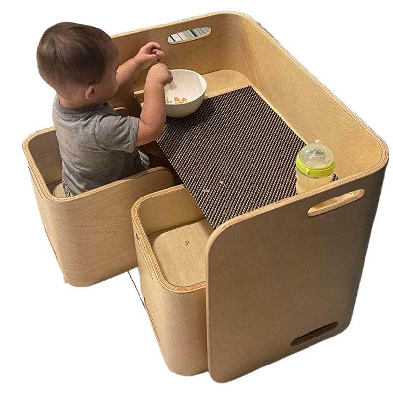Baby360 STUDIO Kids Birch Wood Activity Table & 2 Chair Set – Adjustable Heights, Ergonomic Design, Multifunctional