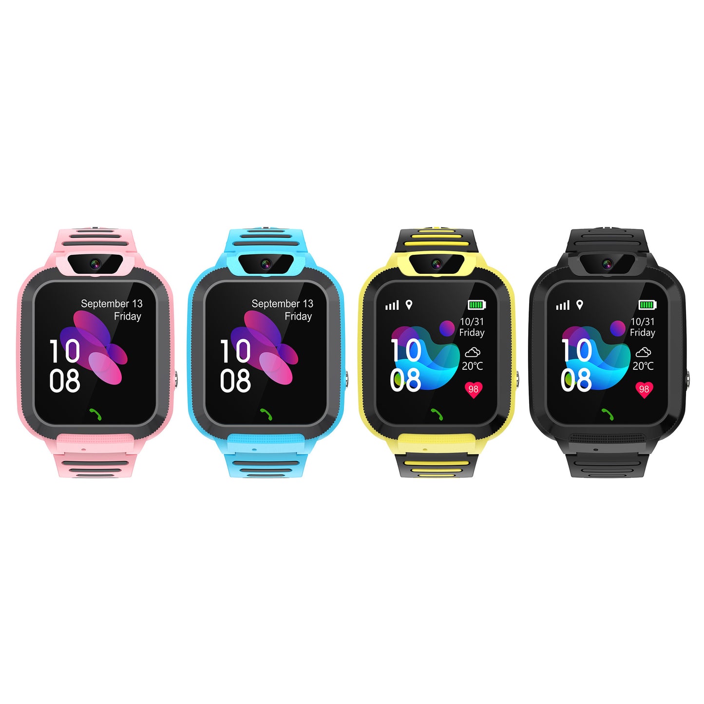 Smart Watch 2G Kids Tracker Phone - GPS Finder Locator, Anti-Lost, Camera, SOS Call, GSM SIM, Alarm, Toy Gift for Children and Babies