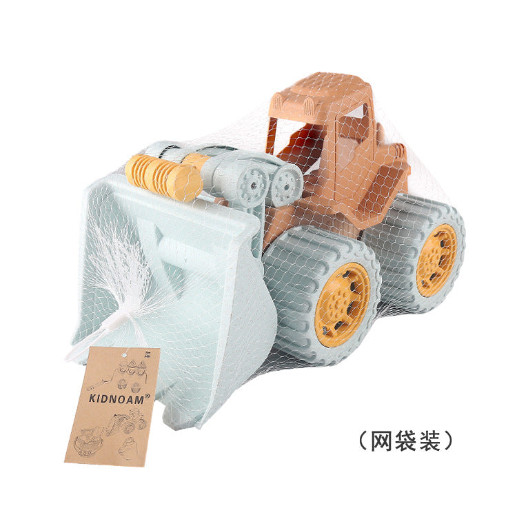 Fun and Realistic Construction Vehicles for Children: Beach Toy Set with Pushcart and Wheat Straw Digger