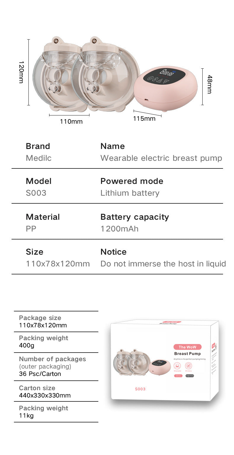 Bilateral electric Breast pump automatic suction silent painless milk collector