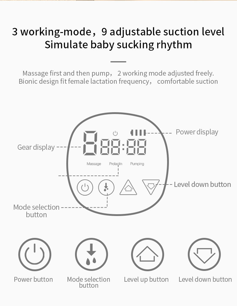 Bilateral electric Breast pump automatic suction silent painless milk collector