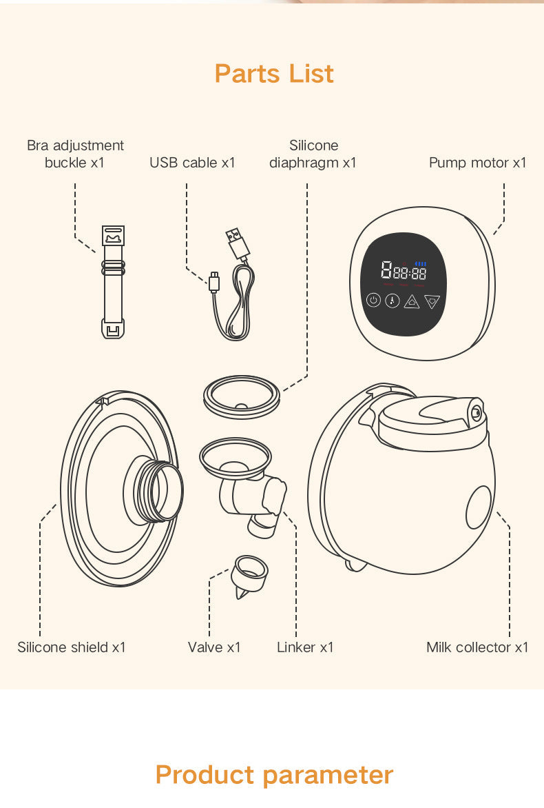 Bilateral electric Breast pump automatic suction silent painless milk collector