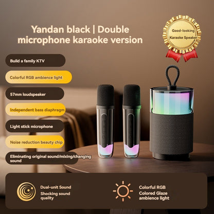 Wireless Bluetooth Speaker with Subwoofer, LED Lights, Mic & Karaoke – Long Battery Life, High-Quality Sound