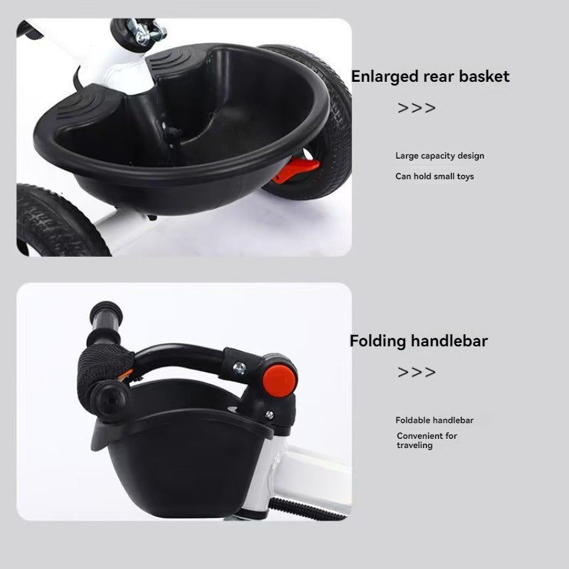 Baby360 FLEXI 6-in-1 Kids Tricycle Stroller – Reclining Seat, Swivel Handle, Sunshade & Basket
