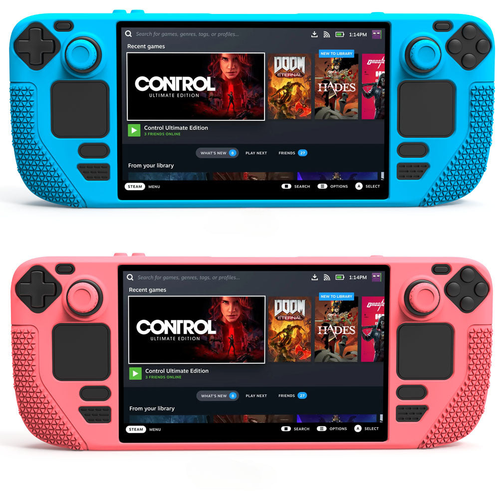 Steam Deck OLED Silicone Case with Button Caps | Protective Cover for Steam Deck & OLED Model | Shockproof & Anti-Slip Grip | 11.8" x 4.7" x 1.6" (300x120x40mm)