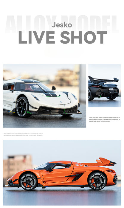 Koenigsegg 1:24 Scale Die-Cast Alloy Supercar Model Toy - Collectible Sports Car for Kids & Adults, Perfect Gift for Boys & Car Enthusiasts