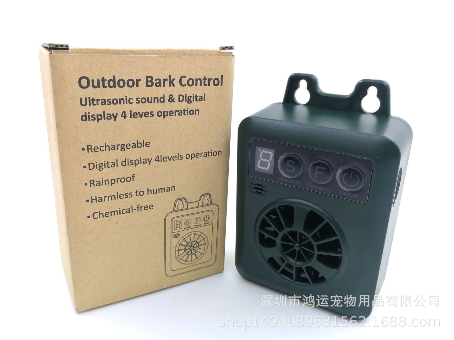 Self-Identifying Ultrasonic Bark Deterrent - Outdoor Dog Repeller