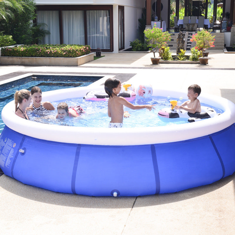 Inflatable Circular Swimming Pool for Kids - Portable, Folding Design