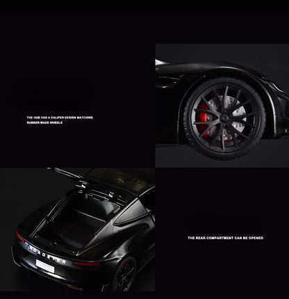 Tesla Roadster 1:24 Scale Die-Cast Alloy Car Model – Pull-Back & Sound/Light Effects, Music Playback, Collectible Electric Supercar Toy for Kids & Adults