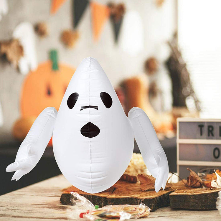 Inflatable Halloween Ghost Toy | PVC White Ghost & Cartoon Pumpkin Skeleton