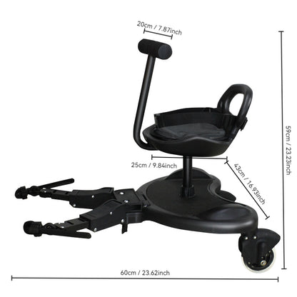 Baby360 ROVER+ 2-in-1 Stroller Board with Detachable Seat – Universal Ride-On Buggy Board for Toddlers (Up to 25kg)