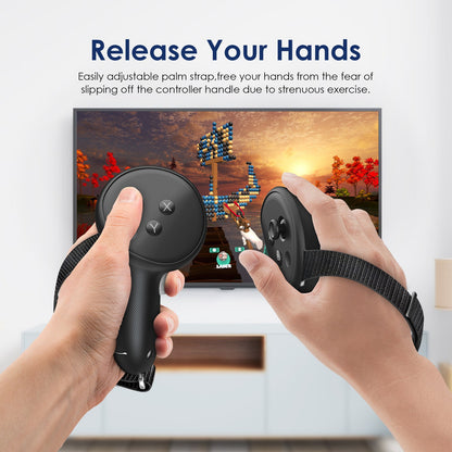 Upgraded Controller Grips Protector Compatible with Oculus/Meta Quest 3/3S, Non-Slip Handle Cover with Battery Opening, Accessories Made for Meta
