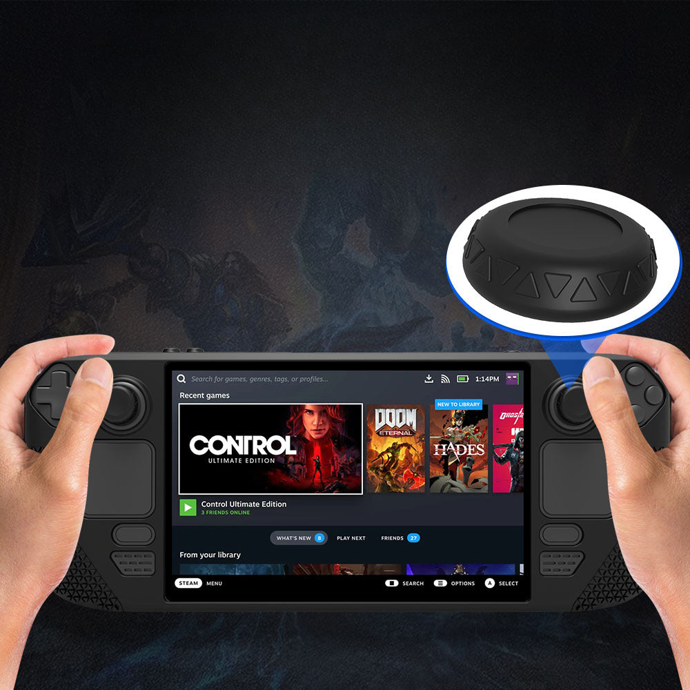 Steam Deck OLED Silicone Case with Button Caps | Protective Cover for Steam Deck & OLED Model | Shockproof & Anti-Slip Grip | 11.8" x 4.7" x 1.6" (300x120x40mm)