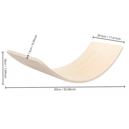 Montessori Balance Board by Baby360 – ARC Curved Wooden Wobble Board for Toddlers & Kids