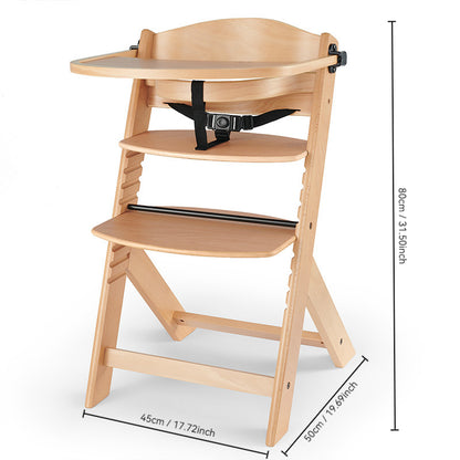 Baby360 GRO 3-in-1 Wooden Highchair – Adjustable Baby to Big Kid Chair (6 Months to 10 Years)