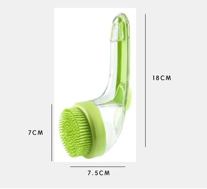 Pet Bath Brush with Body Wash Dispenser: Silicone Massage Design, Suitable for Both Cats and Dogs, Can Be Used as a Exfoliating Bath Comb (Green)