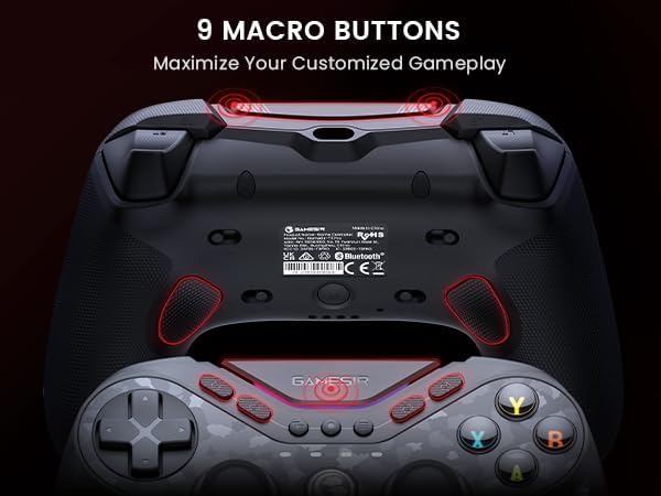 GameSir Tarantula Pro Wireless Controller for Switch/PC/iOS/Android with Charging Dock, Bluetooth 2.4G Wired Controller with Anti-Drift TMR Sticks, 9 Mappable Buttons, RGB Lighting,1200mAh