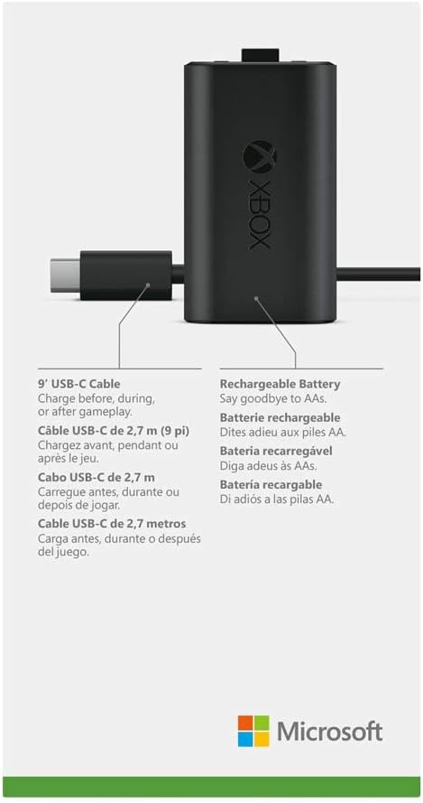Xbox Controller Rechargeable Battery Pack + USB-C Cable