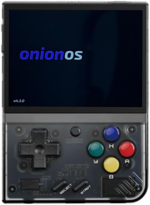 MIYOO Mini Plus 128GB Onion OS Preinstalled Retro Portable Handheld 3.5inches IPS Screen handheld model Miyoo Mini+ Console Compatible with Onion OS (Black Transparent)