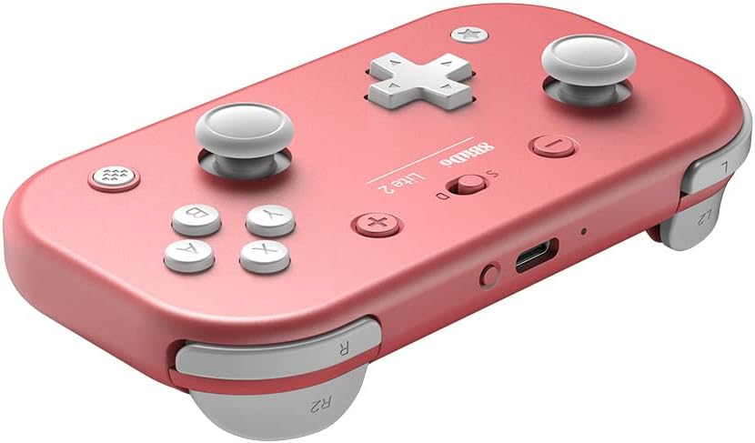 8BitDo Lite 2 Wireless Bluetooth Game Controller Compatible with Switch/Switch Lite, Android & Raspberry Pi – Pink