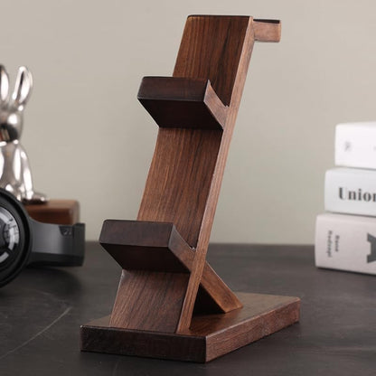 Wooden Controller Stand with Headphone Holder, Game Controller Holder, Video Game Controller Holder for Desk, Controller & Headset Stand, Wooden Headphone Stand