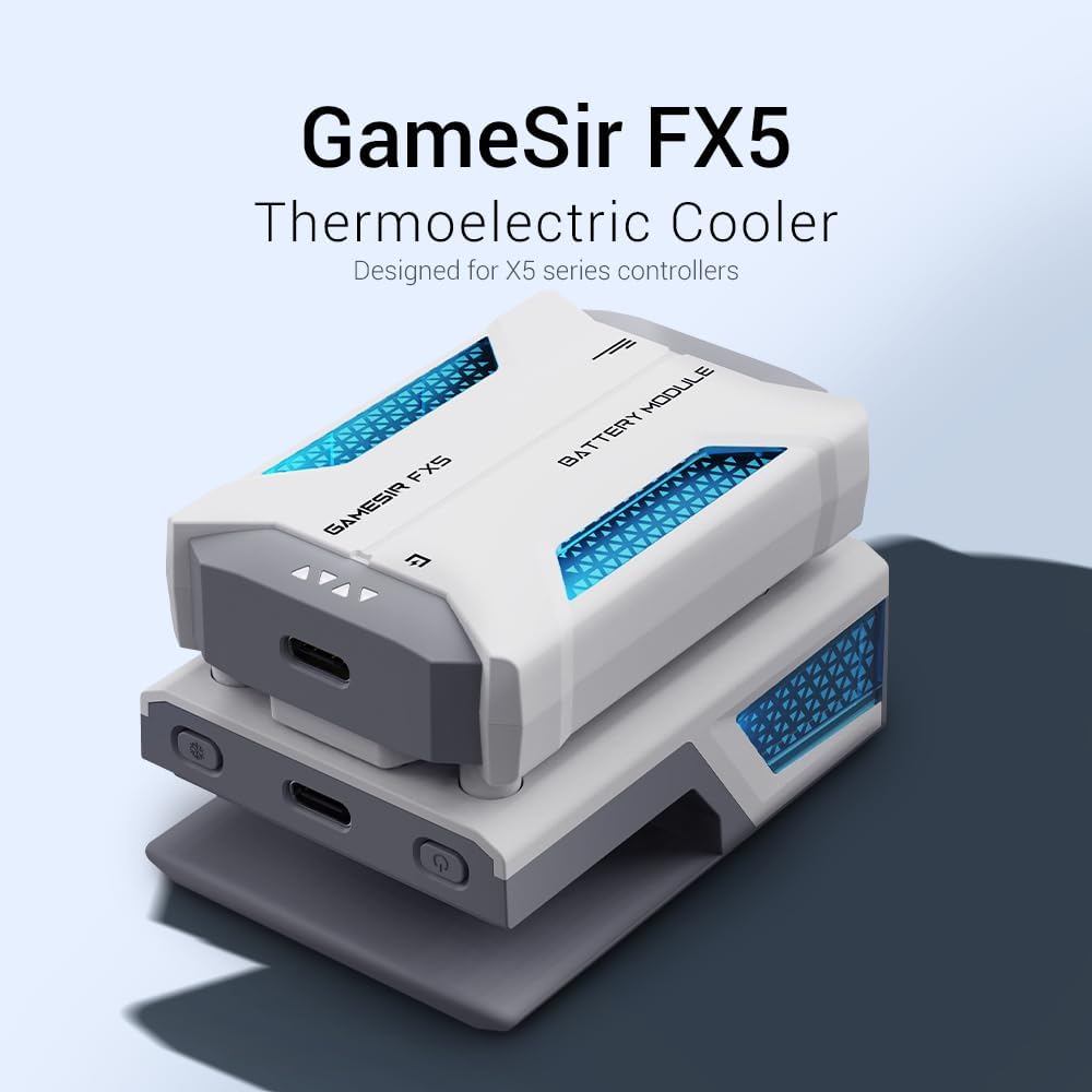 GameSir FX5 Mobile Controller Cooling Fan, Thermoelectric Cooler for X5 Series, 3 Cooling Modes, RGB Lighting, 3000mAh snap-fit Battery, Quiet Design, Powerful Heat Dissipation