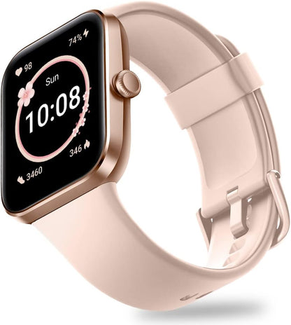 OCTANDRA Inspire VeryFit 1.95" Bluetooth Answer Call Alexa Smart Watch Body Energy Heart Rate HRV Oxygen Saturation Sleep Monitor Step Tracker IP68 Fitness Watches for Men Women (IDW16) (Pink)