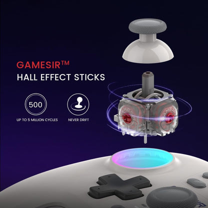 GameSir Nova Wireless Switch Pro Controller for Switch/Lite/OLED, Switch Controllers with Hall Sticks, RGB LED, 1200mAh Rechargeable, Turbo,Programmable,Motion Control, Wake Up Function(Nova(Wihte))