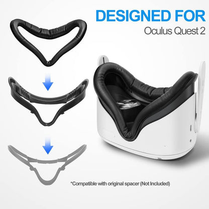 Facial Interface & Face Cover Pad for Oculus Quest 2, Sweat-Proof PU Foam Cushion - VR Accessory for Meta Quest 2