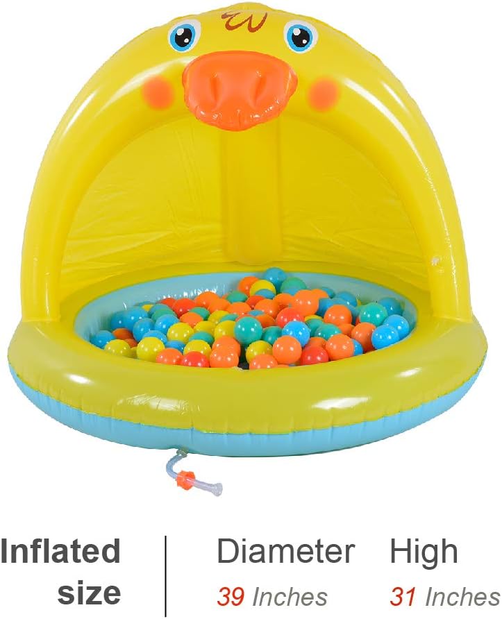 Shade Baby Pool, Sprinkle and Splash Play Pool, Outdoor Duck Bathtub of 39 Inches