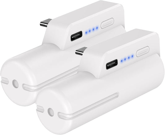 Battery Pack for Meta/Oculus Quest 2(2 Packs), Fast Charging 5000mAh Lightweight Portable VR Extend Accessories Rechargeable Power Bank with Power Indicator for Extra 2-4 Hours Playing Time