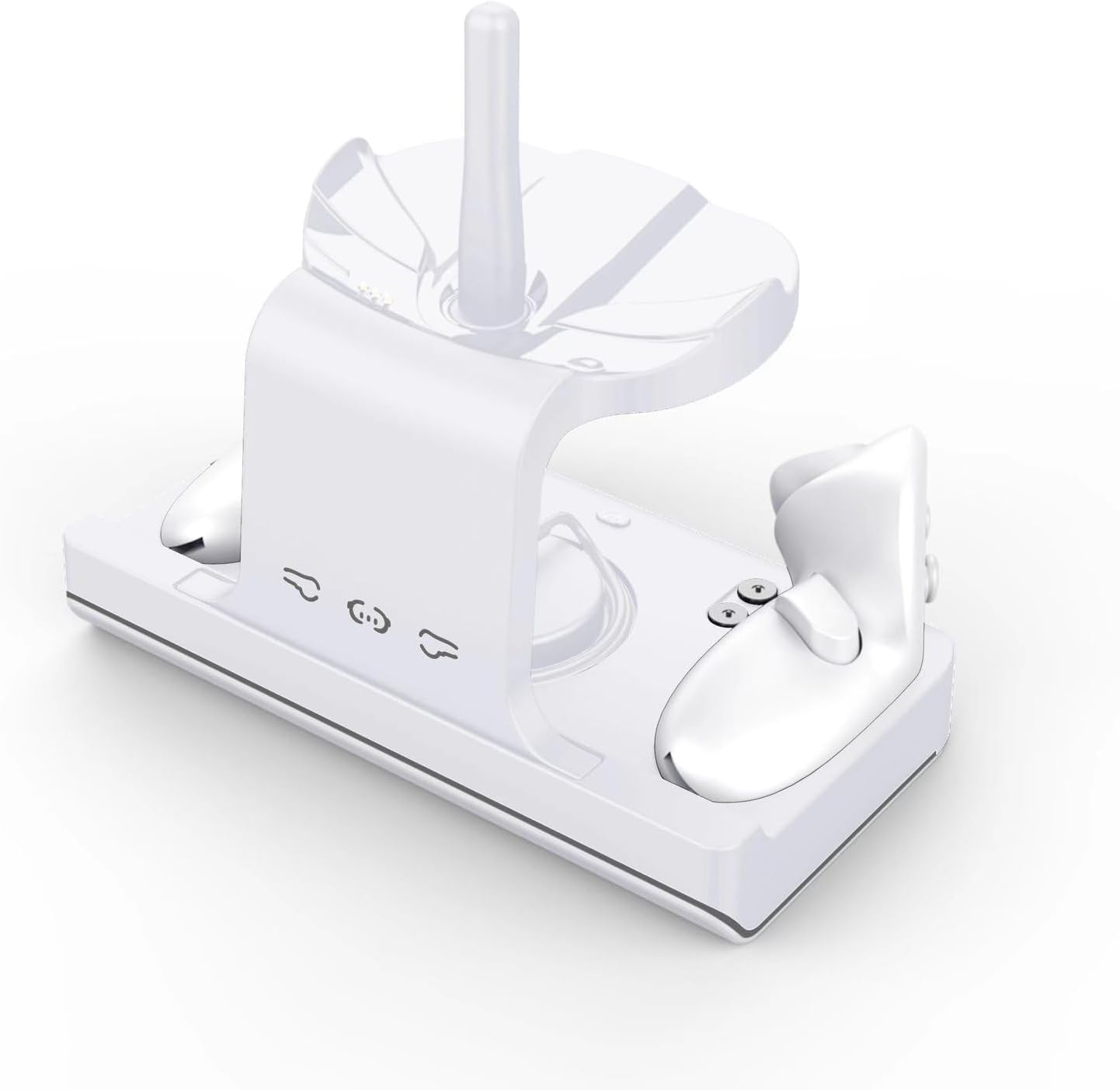 Charging Dock for Meta Quest 3 VR Headset Charging Stand Grip snap-fit Charging Station for VR Headset (White)