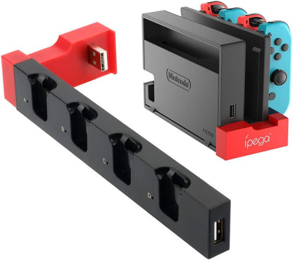 4in1 Charger for Nintendo Switch Joycon, Charger Station Stand for JoyCons Accessories with LED Indication (B)