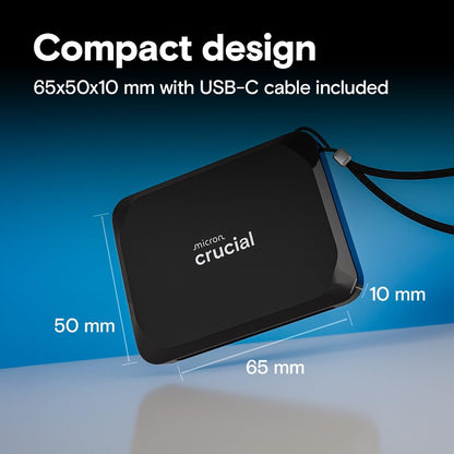 Crucial X9 4TB Portable SSD - up to 1050MB/s - PC and Mac, with Mylio Photos+ Offer - USB 3.2 External Solid State Drive - CT4000X9SSD902