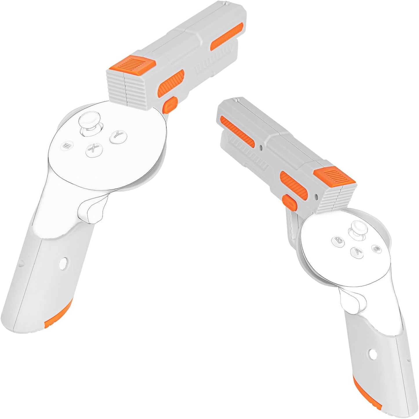 Geekria VR Game blaster Controller Cover Compatible with Meta Quest 3, Enhanced FPS Games Reality Holding Feels, Hard Shell Anti Slip Handle Attachments (1 Pair)