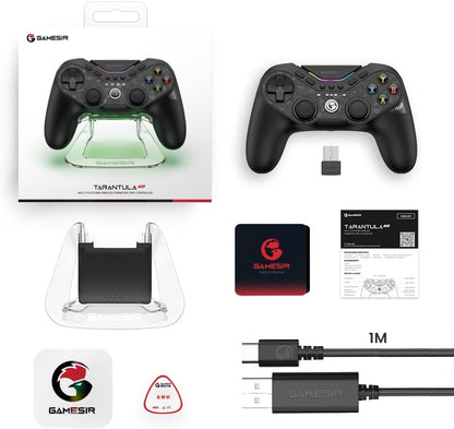 GameSir Tarantula Pro Wireless Controller for Switch/PC/iOS/Android with Charging Dock, Bluetooth 2.4G Wired Controller with Anti-Drift TMR Sticks, 9 Mappable Buttons, RGB Lighting,1200mAh