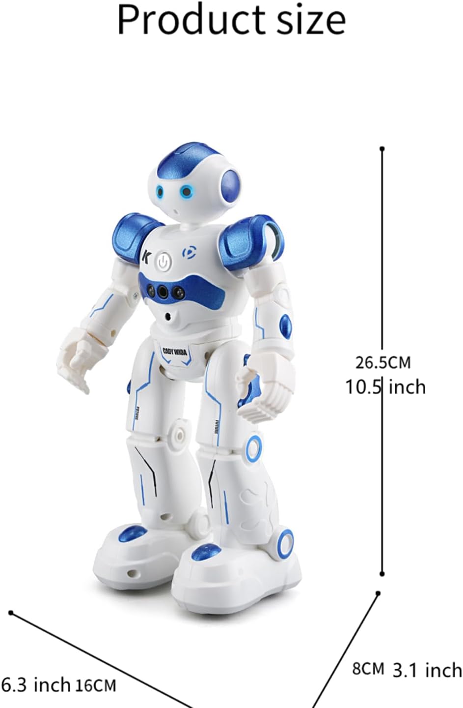 WEECOC RC Robot Toys Gesture Sensing Smart Robot Toy for Kids Can Singing Dancing Speaking Christmas Birthday Gift (Blue)