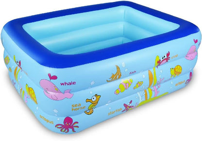 WateBom Inflatable Family Swim Center Pool with Inflatable Soft Floor, 70 inches Ocean World Kids Swimming Pool…