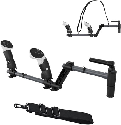snap-fit VR blaster Stock for Quest 3, Rifle Grip VR Stock Controller Accessories Compatible with MetaQuest 3s, Lightweight & Quick Removable Quest3 Control snap-fit blasterstock Adapter (Black)