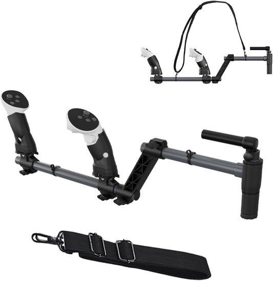 snap-fit VR blaster Stock for Quest 3, Rifle Grip VR Stock Controller Accessories Compatible with MetaQuest 3s, Lightweight & Quick Removable Quest3 Control snap-fit blasterstock Adapter (Black)