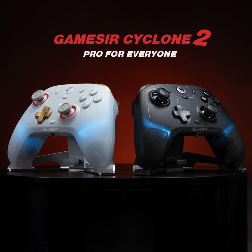 GameSir Cyclone 2 Wireless Controller - 1000Hz Polling Rate, TMR Joysticks, Hall/Micro 2-in-1 Triggers for PC/Switch/Switch 2/Android/iOS, PC Gaming Controller with Charging Dock (Black)