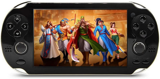 CZT handheld model 4.3 inch Double Joystick 8GB Build in 2200 Retro Game Video handheld model Arcade Multiple Emulator Mini Portable Game Player MP3/4 TV Out Gifts for early-stageren/Men(Black)