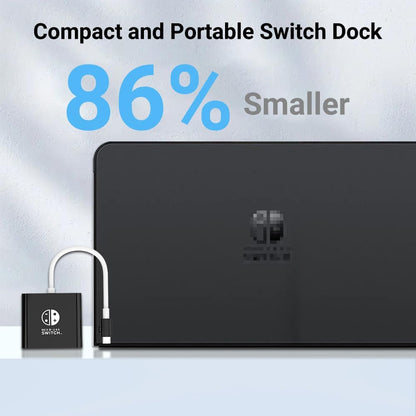 Switch Dock, 4K@60Hz Switch Docking Station 3 in 1 Switch Travel Dock with HDMI USB 3.0 PD100W Charing Port for Nintendo Steam Decck MacBook Laptop NOT for Switch2