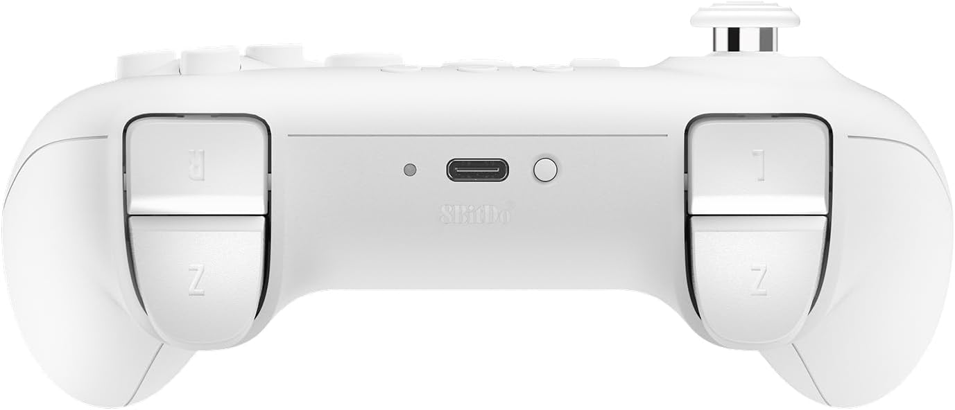 8BitDo 64 Bluetooth Gaming Controller Compatible with Switch Console, Windows & Android – Hall Effect Joystick, Turbo Function, Vibration –white