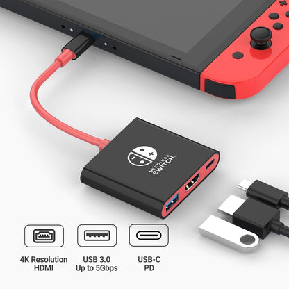Switch Dock, 4K@60Hz Switch Docking Station 3 in 1 Switch Travel Dock with HDMI USB 3.0 PD100W Charing Port for Nintendo Steam Decck MacBook Laptop NOT for Switch2