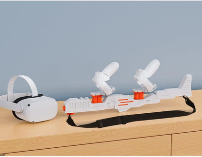 VR Controller Game Accessories Equipment for Oculus Quest 2 VR Game Gun for Oculus Quest 2 Accessories, P-istol Handle Accessories for FPS Game, Improved Gaming Shooting Experience (VR000104, White)