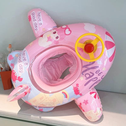 Cute Child Kids Inflatable Pool Float PVC Summer Swim Float Air Bed Lake Boat Swimming Floats with 2 Handles Surfing Raft Bodyboard Floating Mattress Seat Swim Ring for Girls Boys 1-5 Years