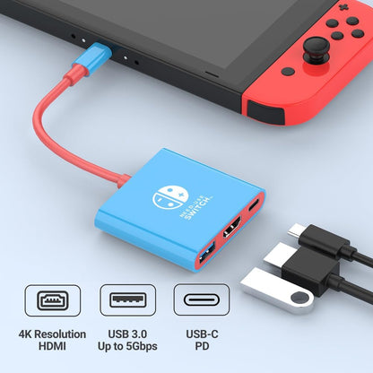 Switch Dock, 4K@60Hz Switch Docking Station 3 in 1 Switch Travel Dock with HDMI USB 3.0 PD100W Charing Port for Nintendo Steam Decck MacBook Laptop NOT for Switch2